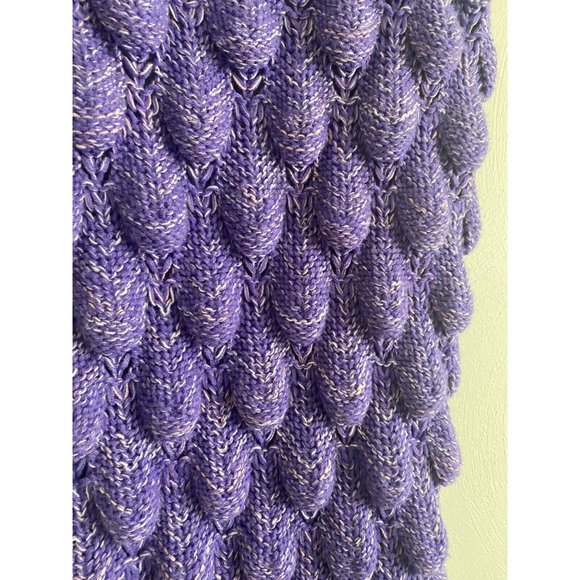 Mermaid Knit Blanket Tail Scalloped Crochet Purple - Picture 3 of 5
